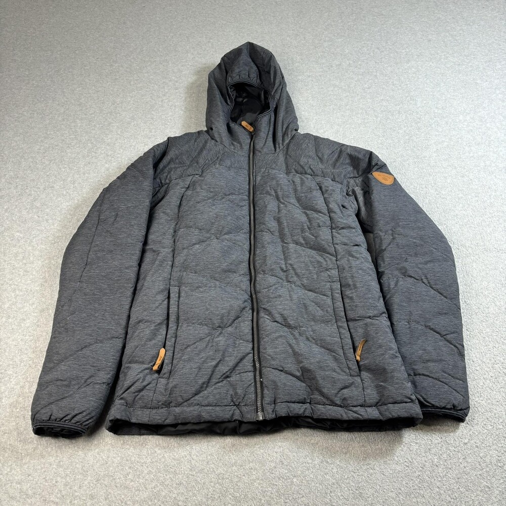 McKinley Down Puffer Jacket Mens XL Gray Hooded Insulated Zip Pockets Outdoors